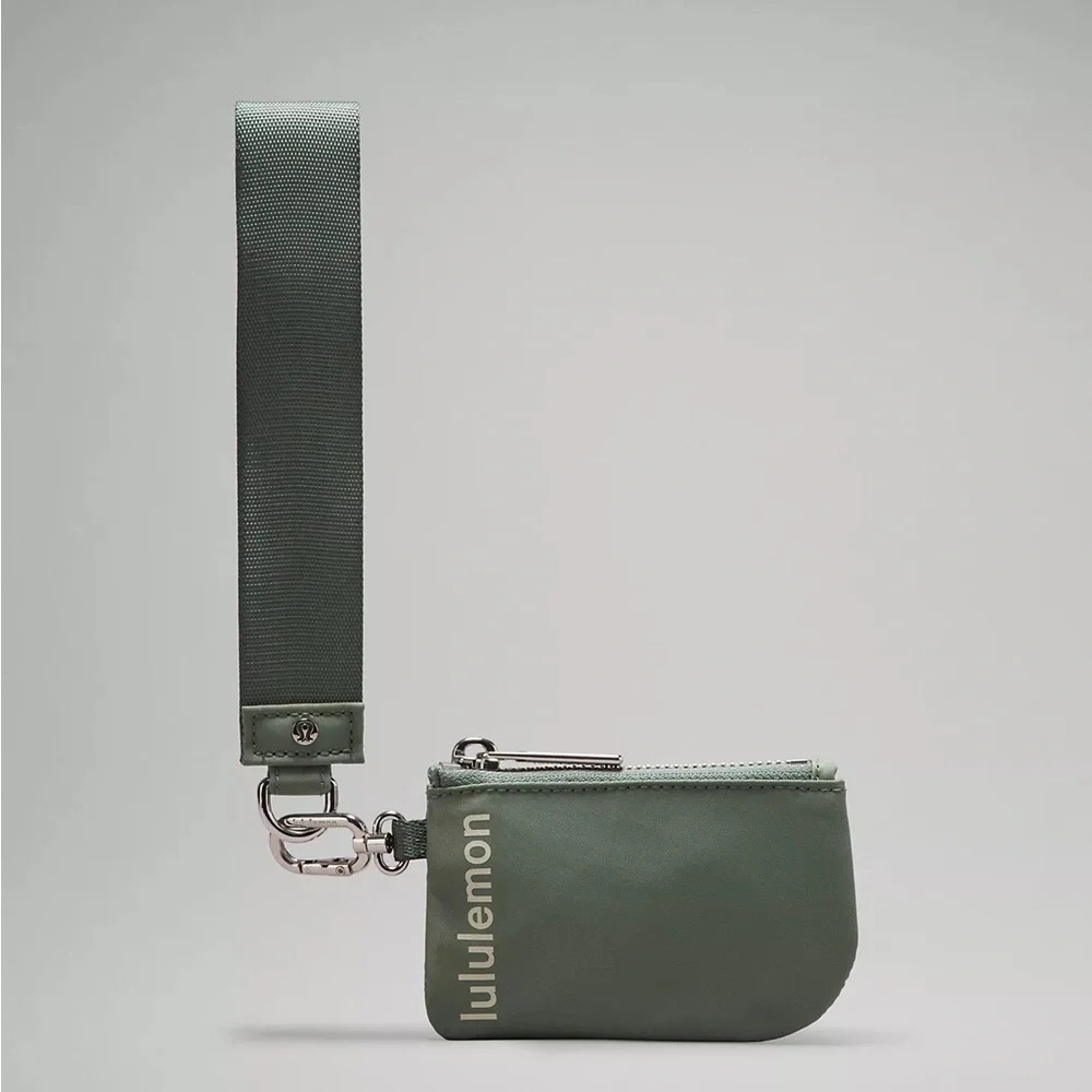 Lululemon Dual Pouch Wristlet- Grey Eucalyptus/Bone